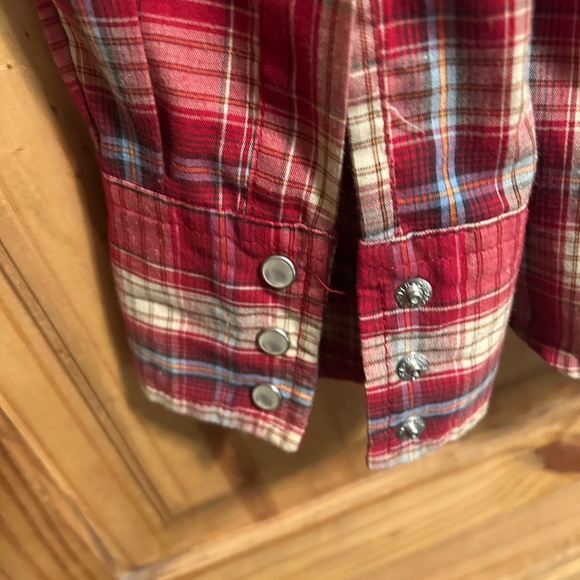 Wrangler Pearl Snap Plaid Western Shirt - Picture 7 of 8
